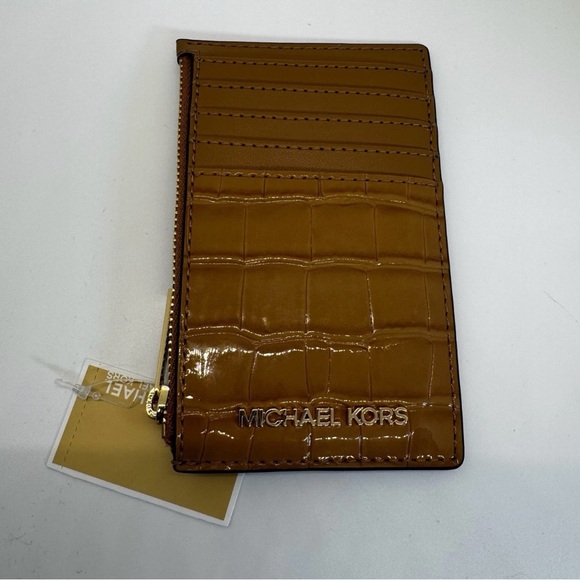 Michael Kors Jet Set Croc-Embossed Card Holder -deer - Picture 1 of 5